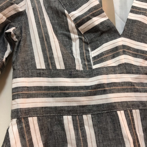 NWT $130 Banana Republic Stripe Linen Dress with Pockets - sizes OP or 2P! - Picture 3 of 6
